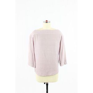 JAMES PERSE Pale Lilac Purple Viscose Crepe Boat Neck Blouse, Size 0/XS